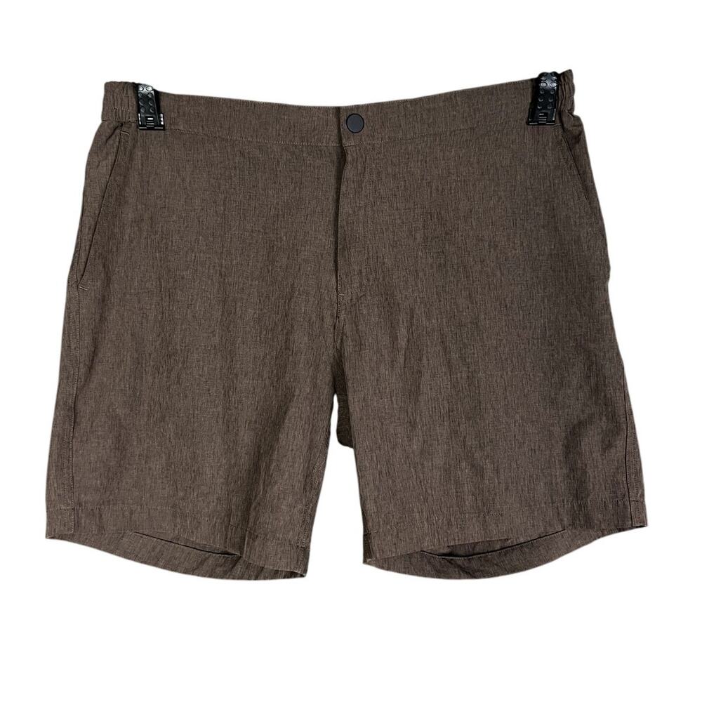 Men's Thousand Miles Brown 7" Flat Front Gym Casual Athletic Shorts - Size Large